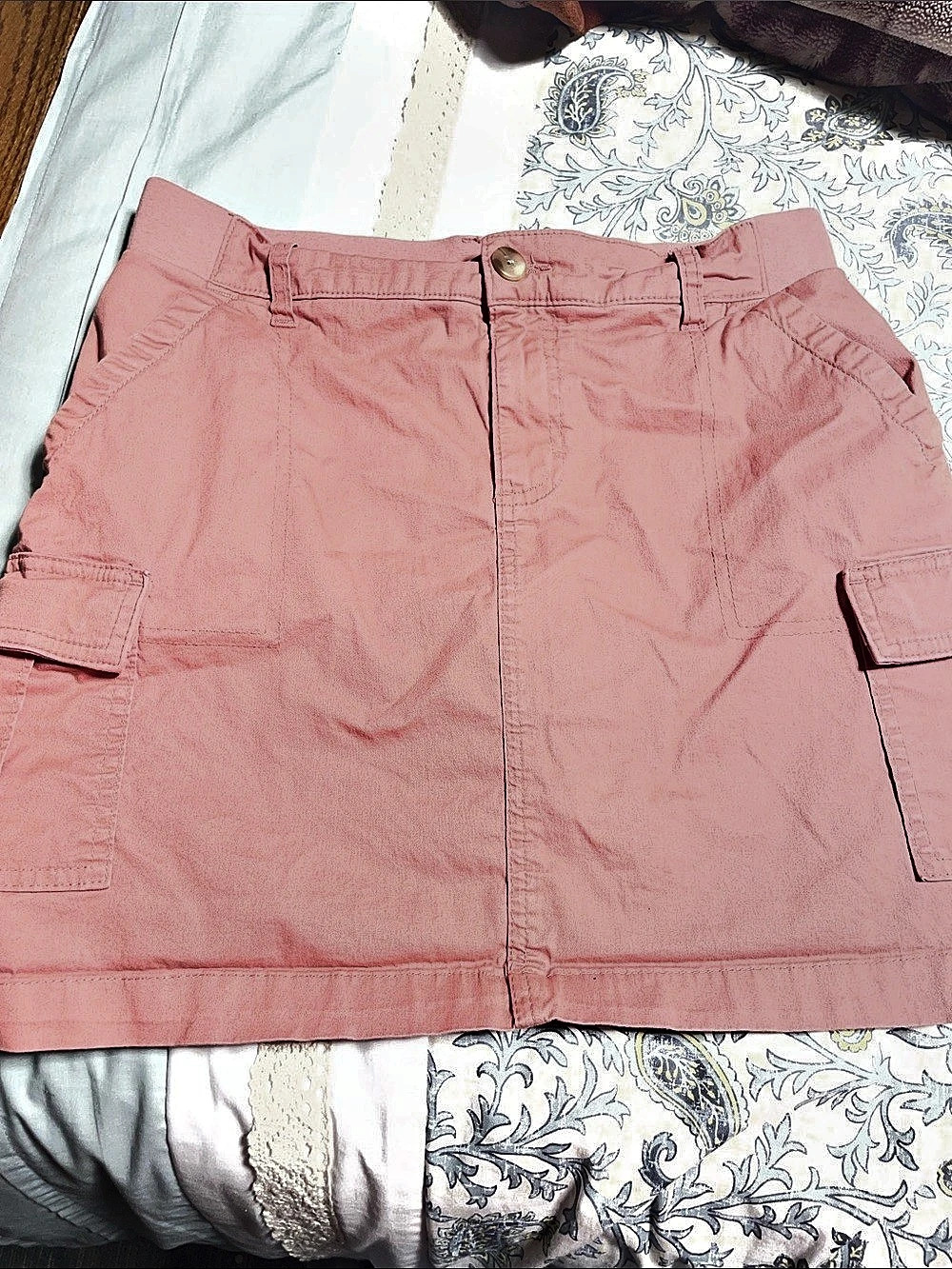 Lee Heritage Denim Cargo Mini Skirt Pink